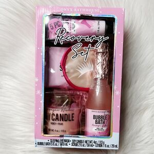 SALE Onyx Bathhouse Womens Self Care 5 Piece Recovery Set Pink